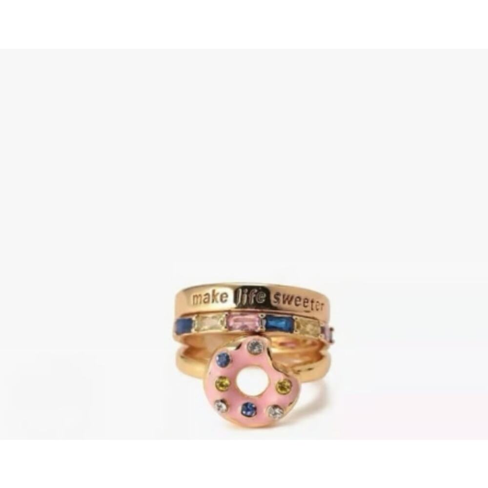 Kate Spade Coffee Break Donut Stackable Ring Set … - image 5